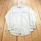 Vintage 1990s Levis Denim Orange Tab Blank Button Up Shirt Made In USA