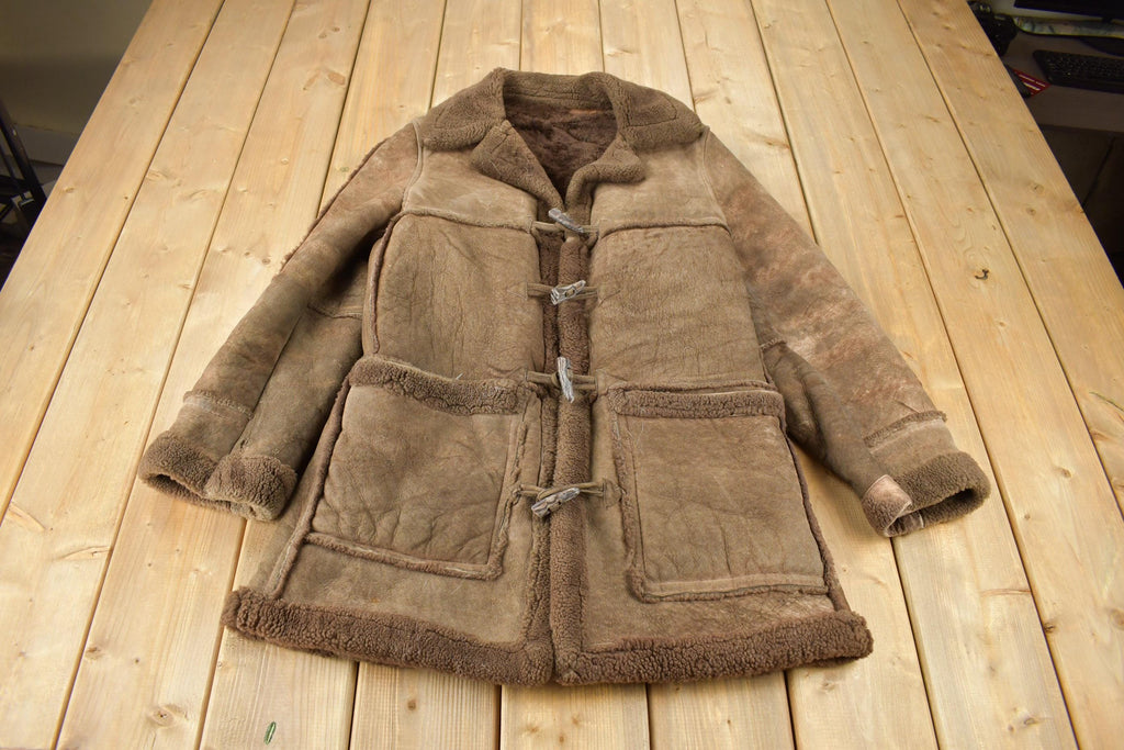 Vintage 1970s Sherpa Lined Shearling Leather Jacket