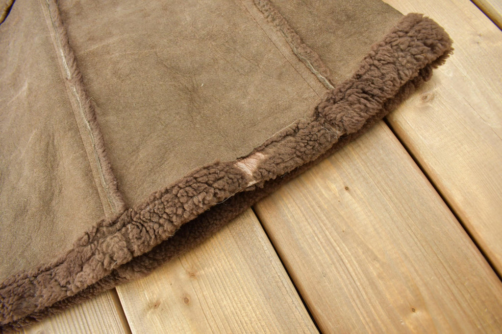 Vintage 1970s Sherpa Lined Shearling Leather Jacket