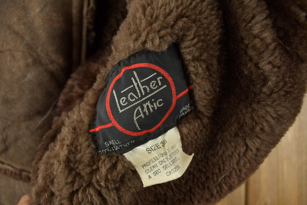 Vintage 1970s Sherpa Lined Shearling Leather Jacket