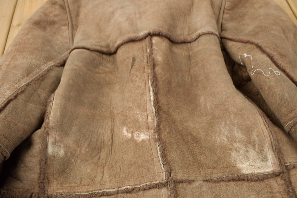 Vintage 1970s Sherpa Lined Shearling Leather Jacket