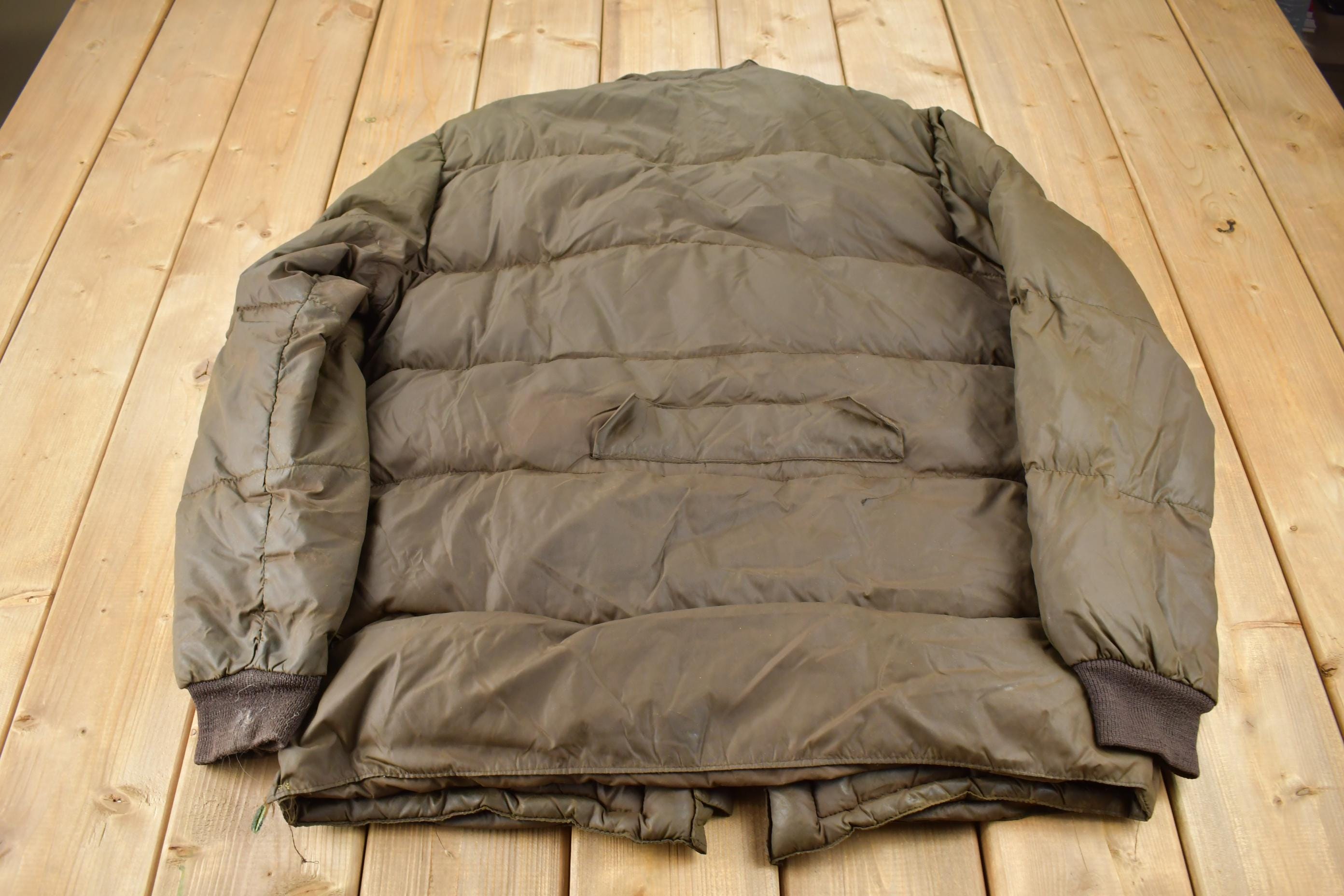 Vintage 1970s Woods Arctic Brand Down Fill Hunting Jacket Made In Canada