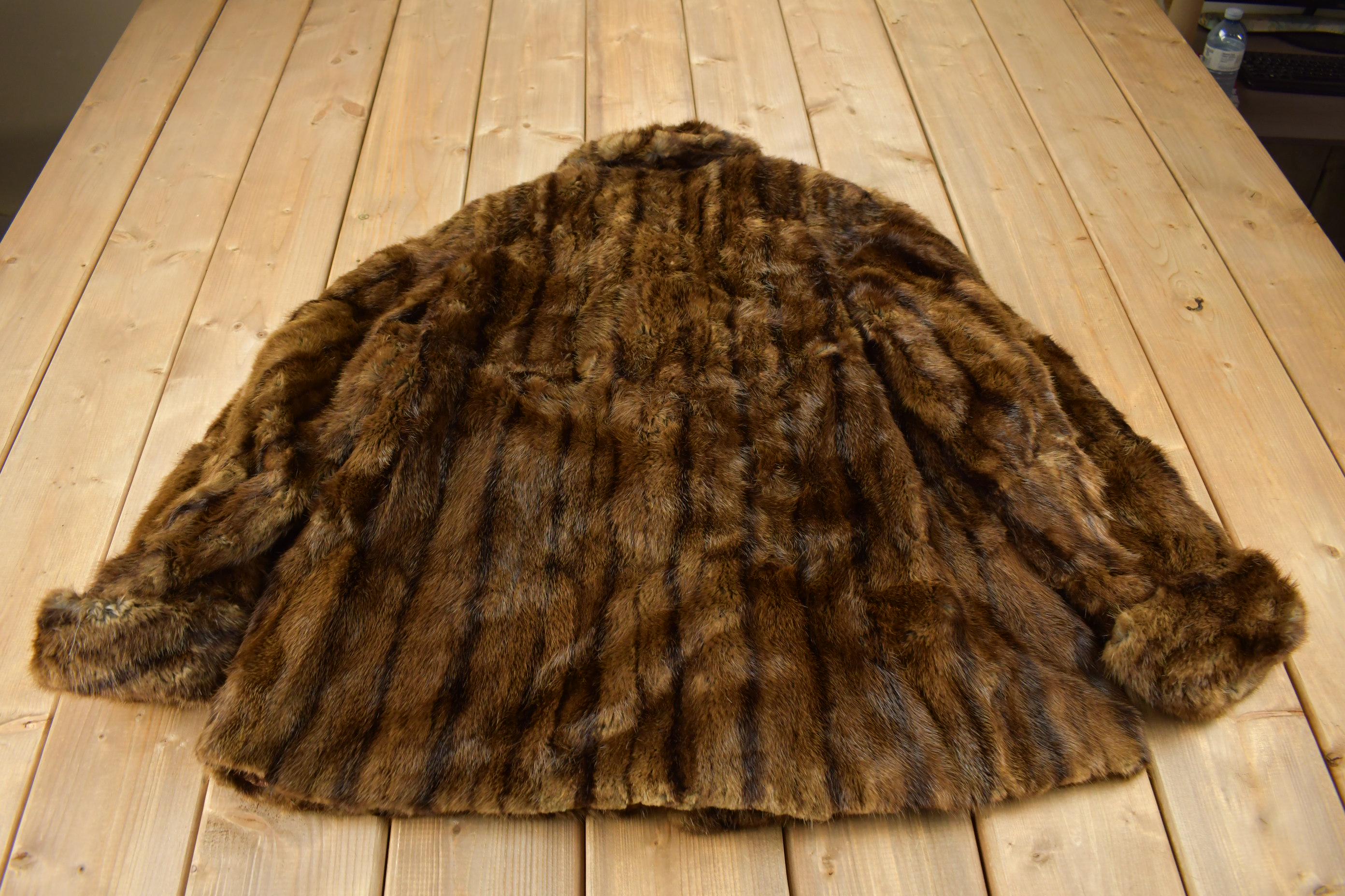 Vintage 1970s Irene Furs Brown Mink Fur Coat Made In Canada