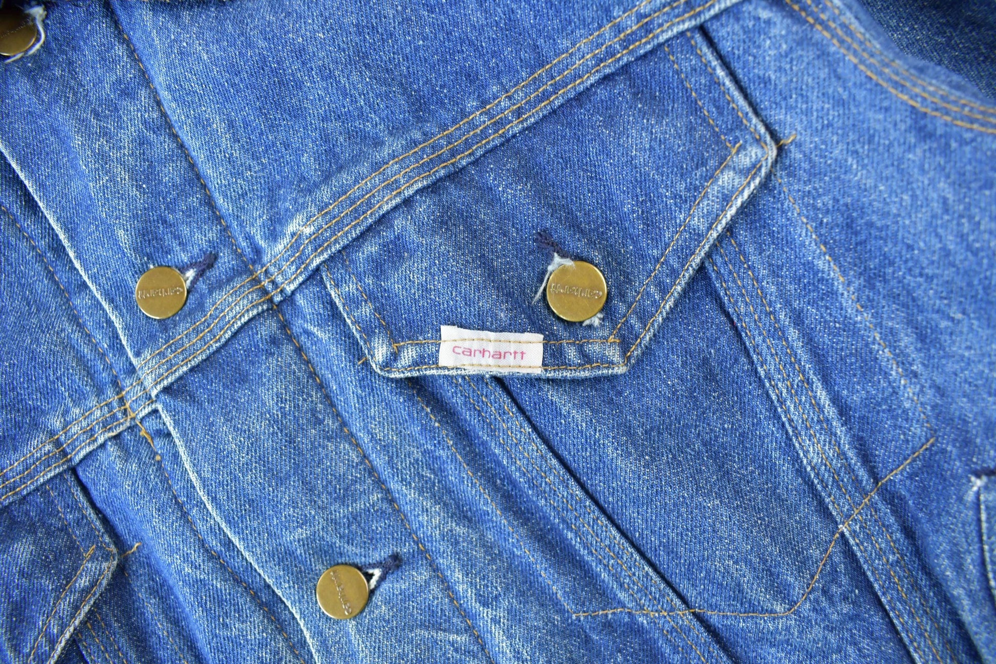 Vintage 1980s Carhartt Medium Wash Jean Jacket