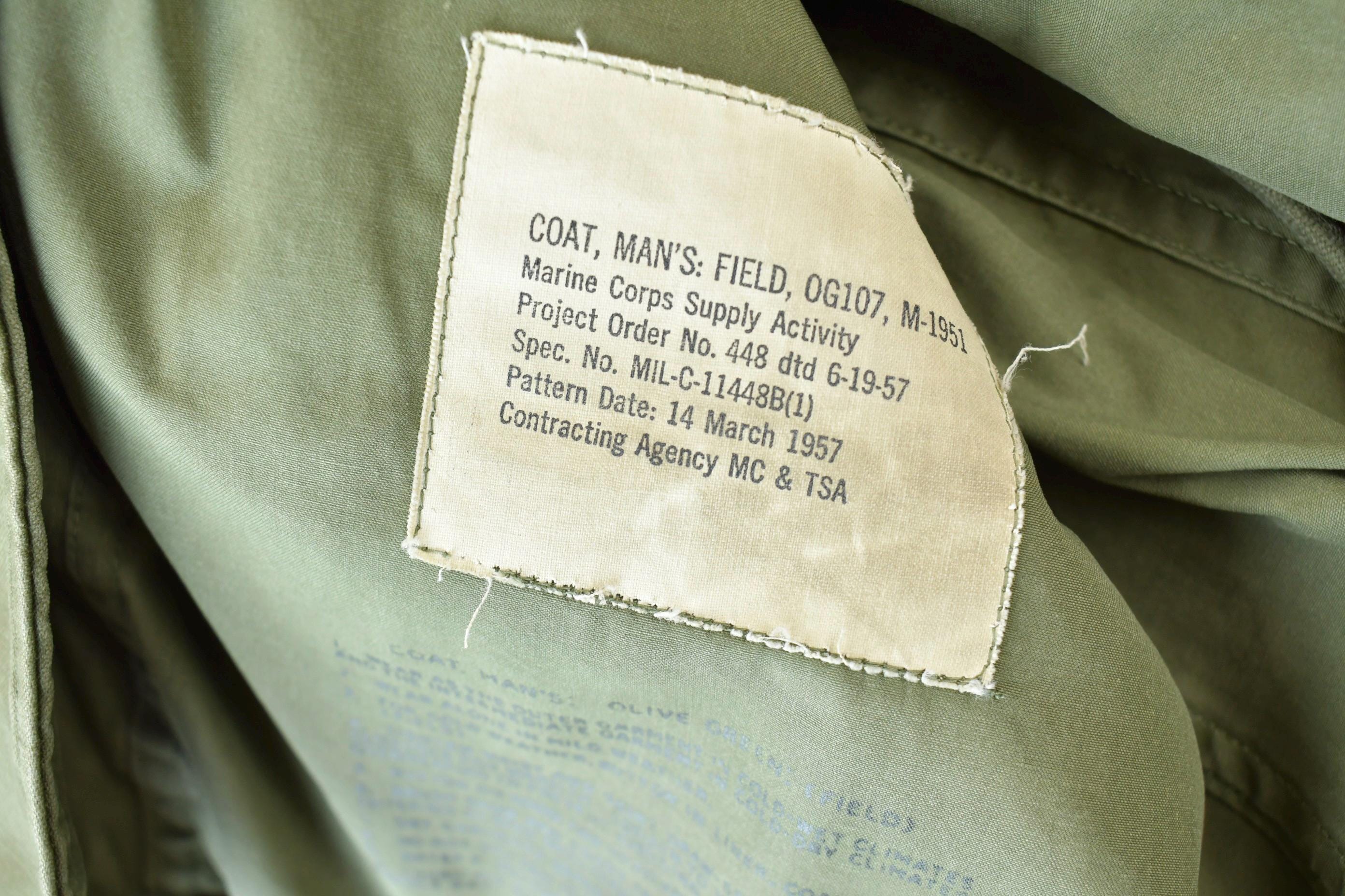 Vintage 1957 US Military OG 107 Mans Field Coat