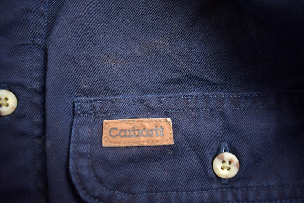 Vintage 1980s Carhartt Heavy Button Embroidered Up Shirt