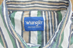Vintage 1980s Wrangler Western Shirts Striped Pearl Blank Button Up Shirt Made In USA