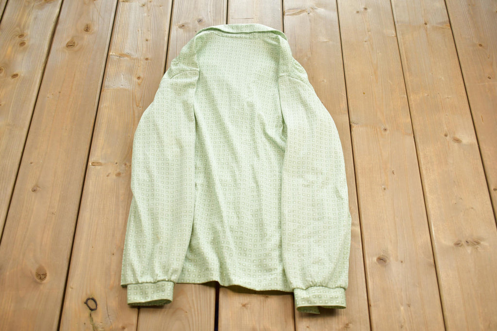 Vintage 1960s KORET Of California Square Pattern Button Up Long Sleeve Shirt