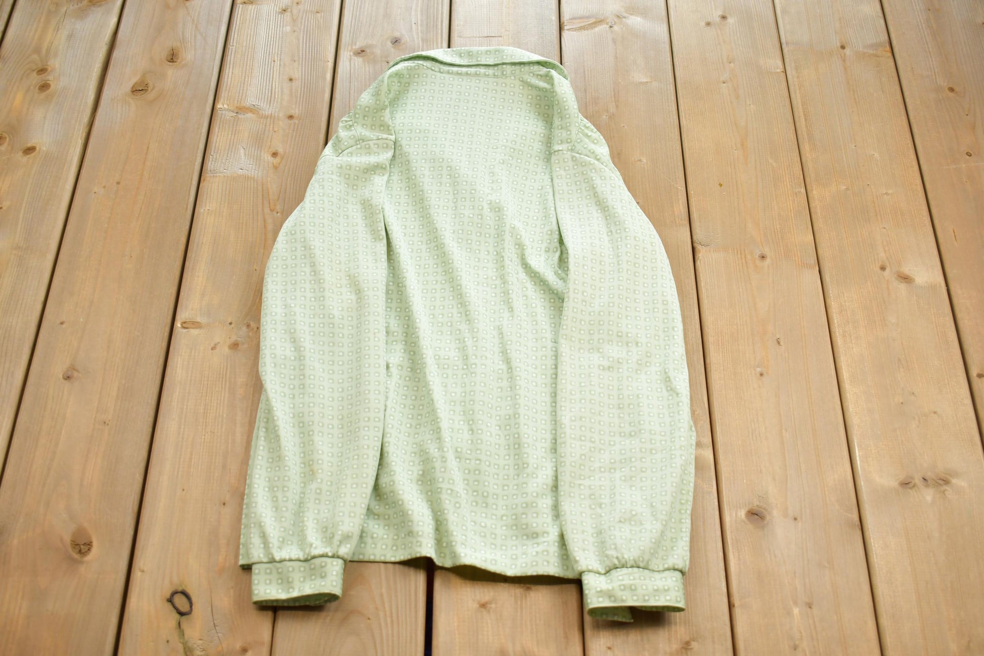 Vintage 1960s KORET Of California Square Pattern Button Up Long Sleeve Shirt