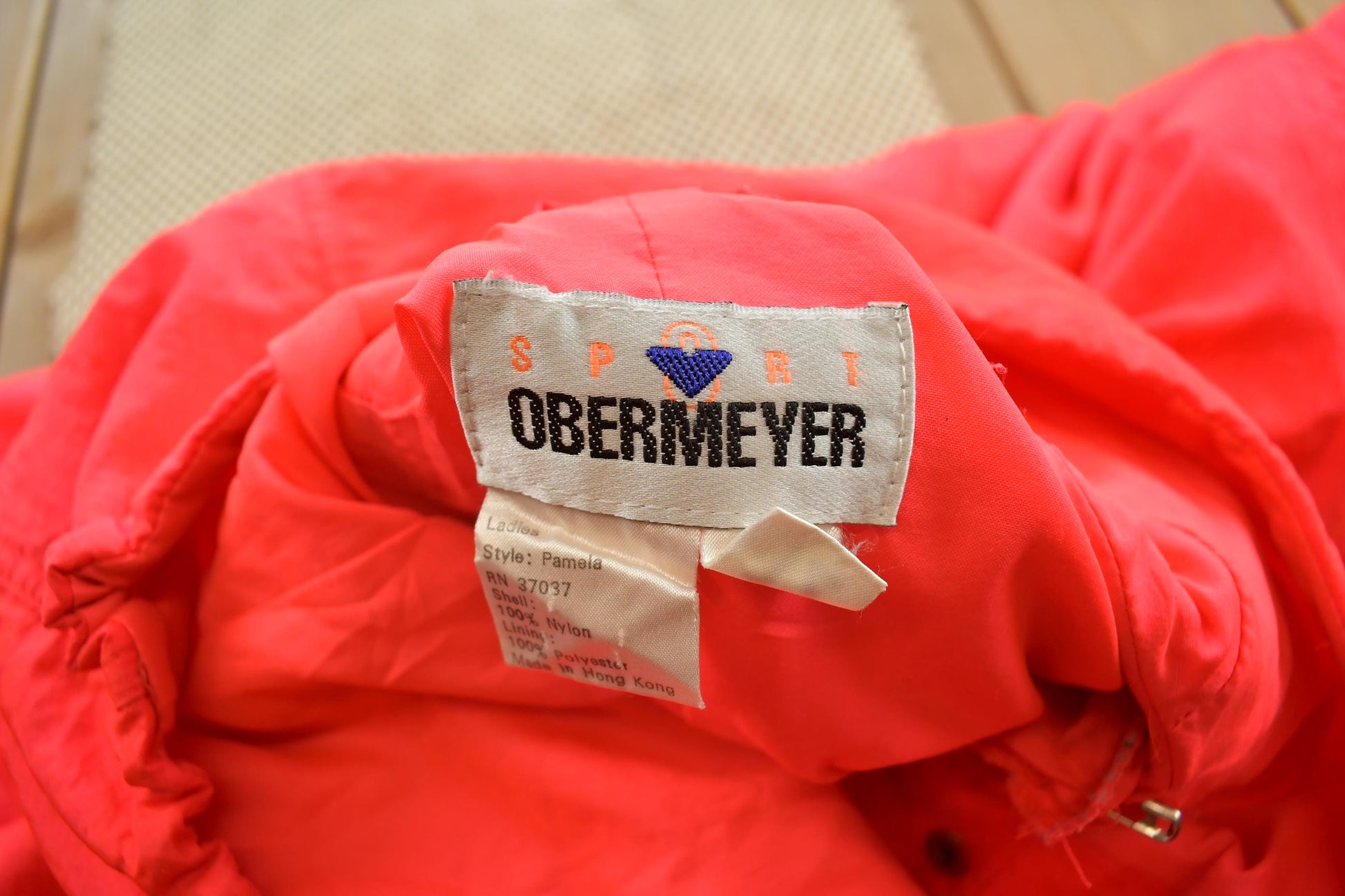 Vintage 1990s Obermeyer Womens Fluorescent Sport Rain Jacket