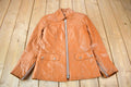 Vintage 1970s Golden Crown By Bristol Burnt Orange Leather Coat