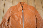 Vintage 1970s Golden Crown By Bristol Burnt Orange Leather Coat
