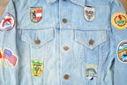 Vintage 1970s Canadian Souvenir Patch Work Jean Jacket Size XS