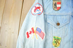 Vintage 1970s Canadian Souvenir Patch Work Jean Jacket Size XS