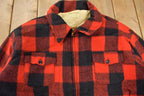 Vintage 1950s Melton Outer-Wear Buffalo Plaid Wool Hunting Jacket