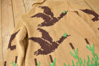Vintage 1940s Hand-Knit Duck Hunting Cowichan Sweater