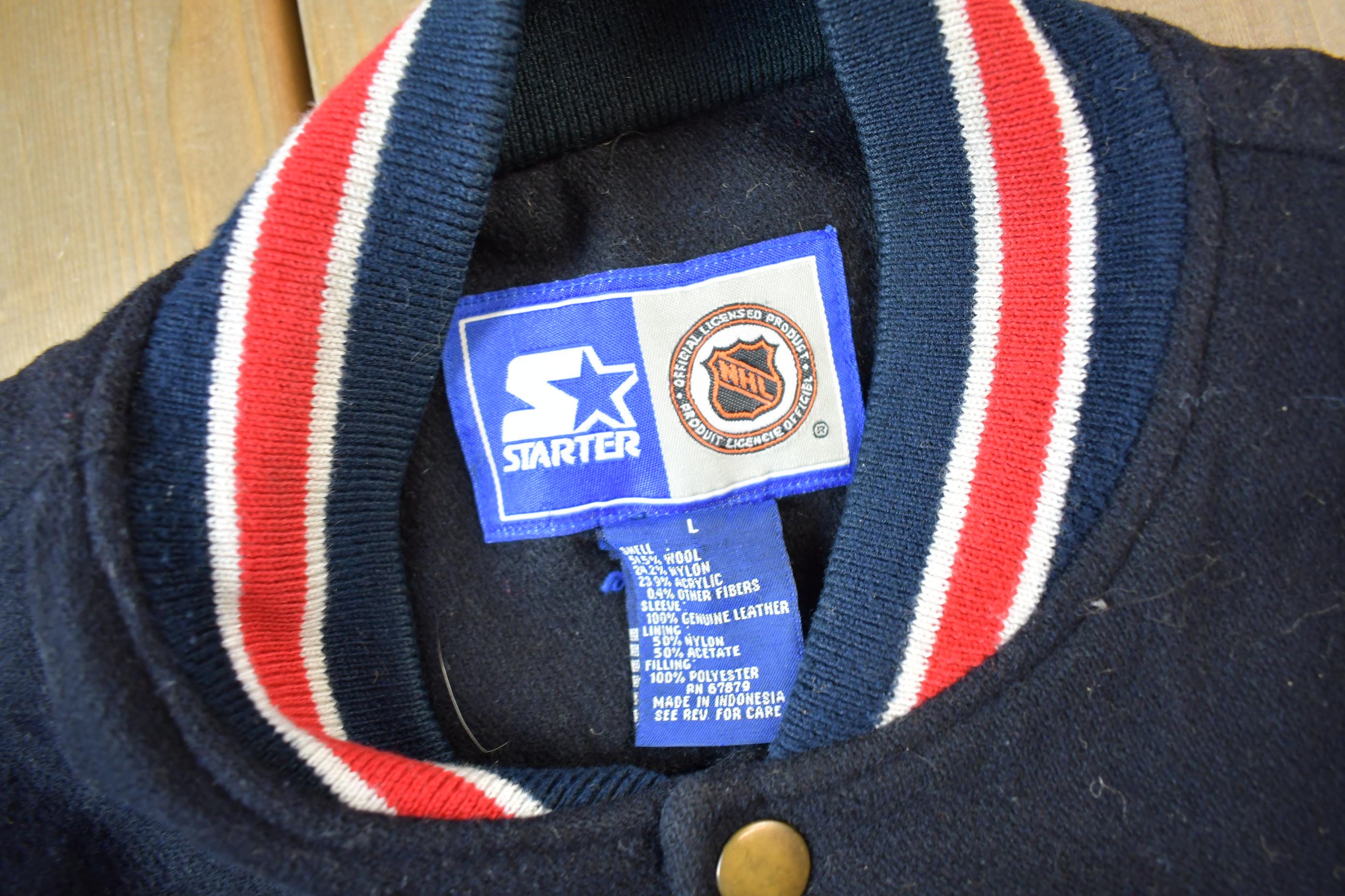 Vintage 1990s Chicago Blackhawks NHL Wool & Leather Starter Jacket