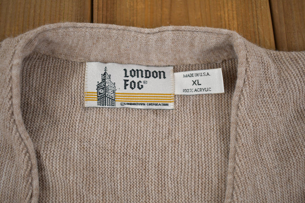 Vintage 1990s London Fog Knit Cardigan Sweater Made In USA