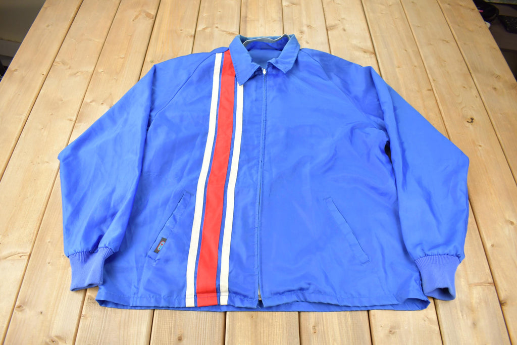 Vintage 1970s Crown Striped Windbreaker Jacket Size XXL Made In USA