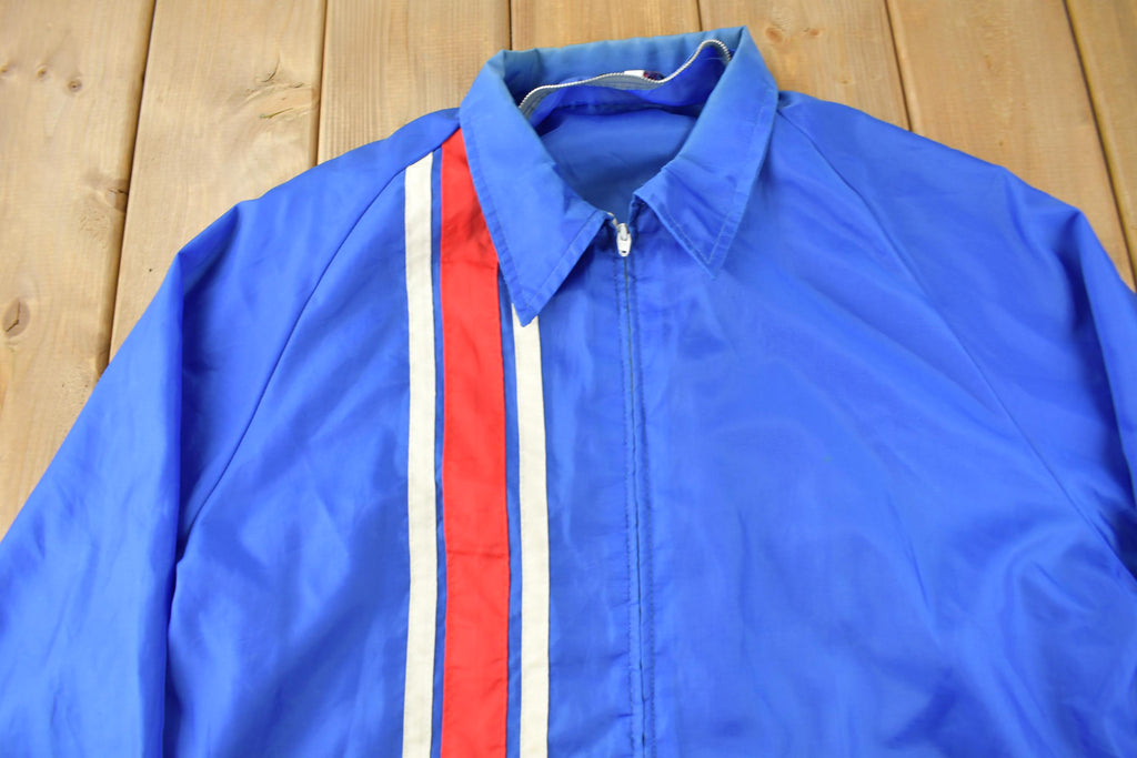Vintage 1970s Crown Striped Windbreaker Jacket Size XXL Made In USA