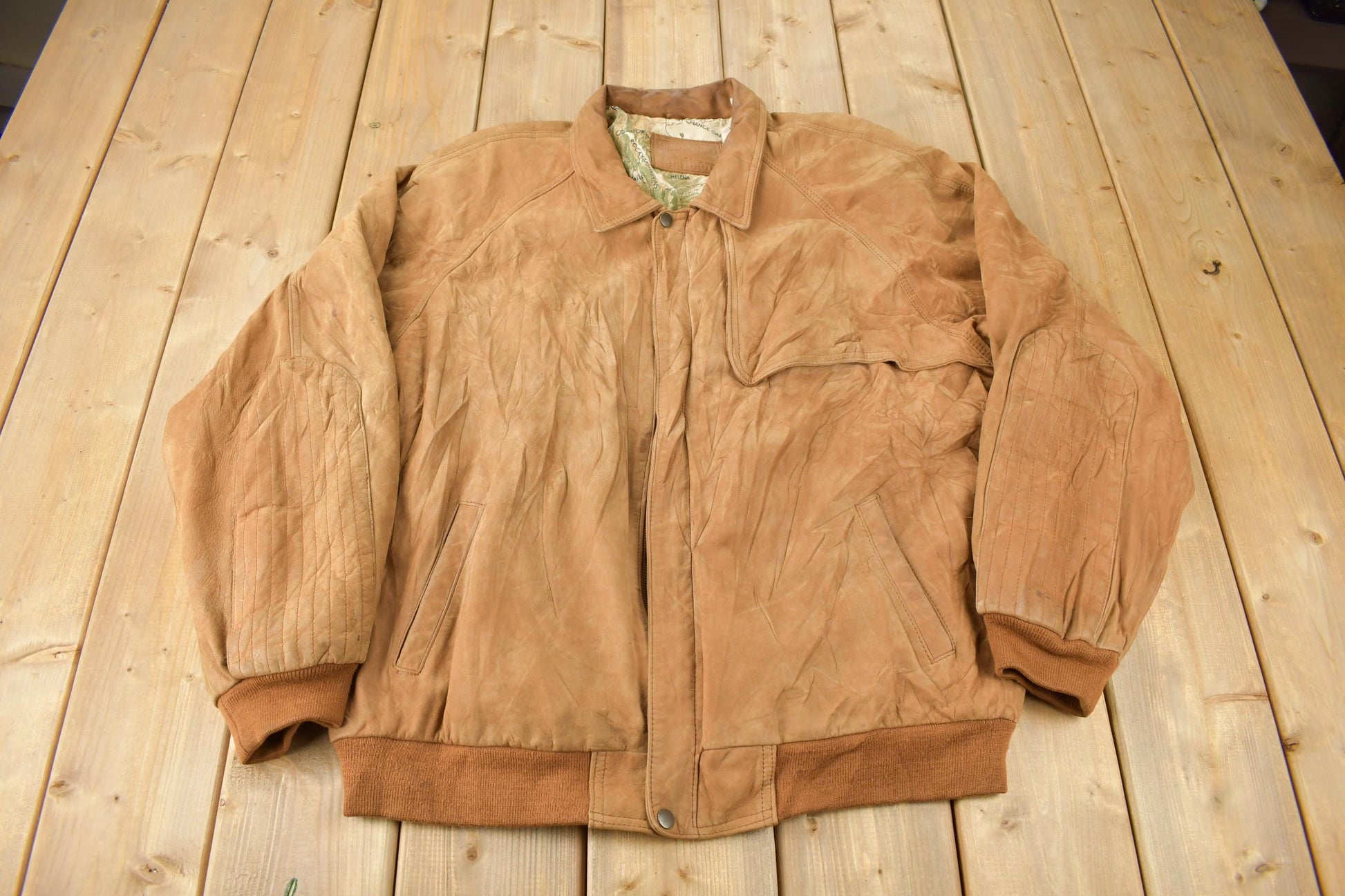 Vintage 1990s Marlboro Adventure Team Brown SuedeJacket
