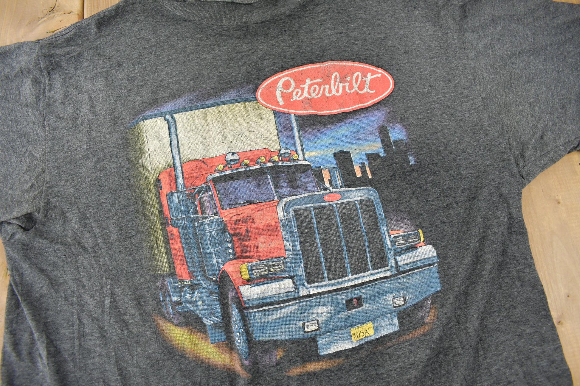 Vintage 1980s Rockport MO Peterbilt Single Stitch 3D Emblem T-Shirt Made In USA Size XL