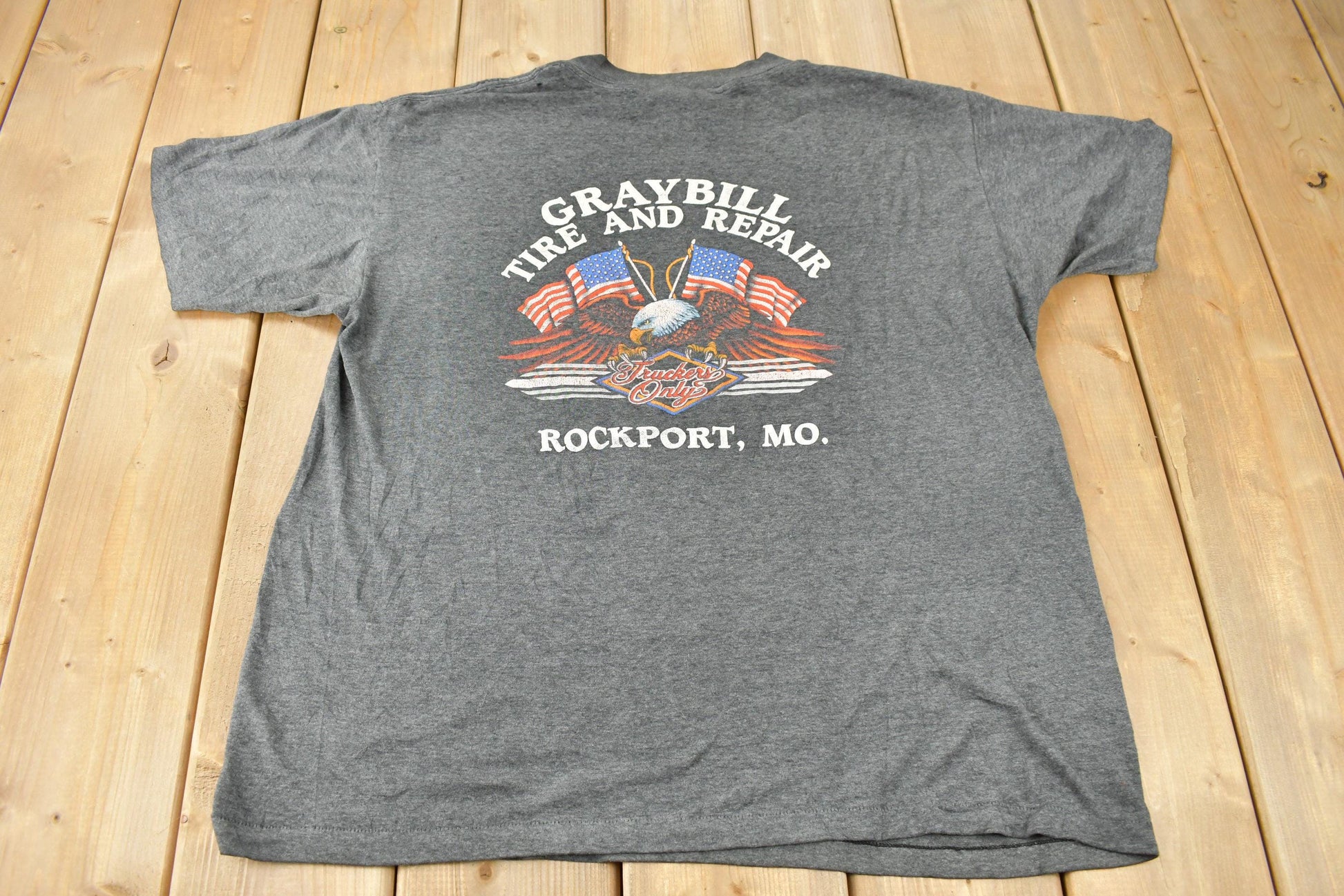 Vintage 1980s Rockport MO Peterbilt Single Stitch 3D Emblem T-Shirt Made In USA Size XL