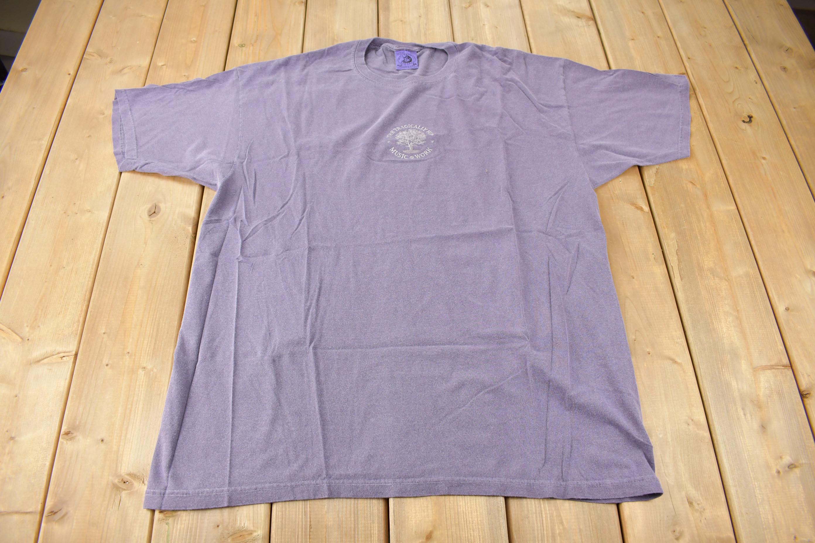 Vintage 2000 Deadstock The Tragically Hip Music At Work Embroidered Band Tee Size XL