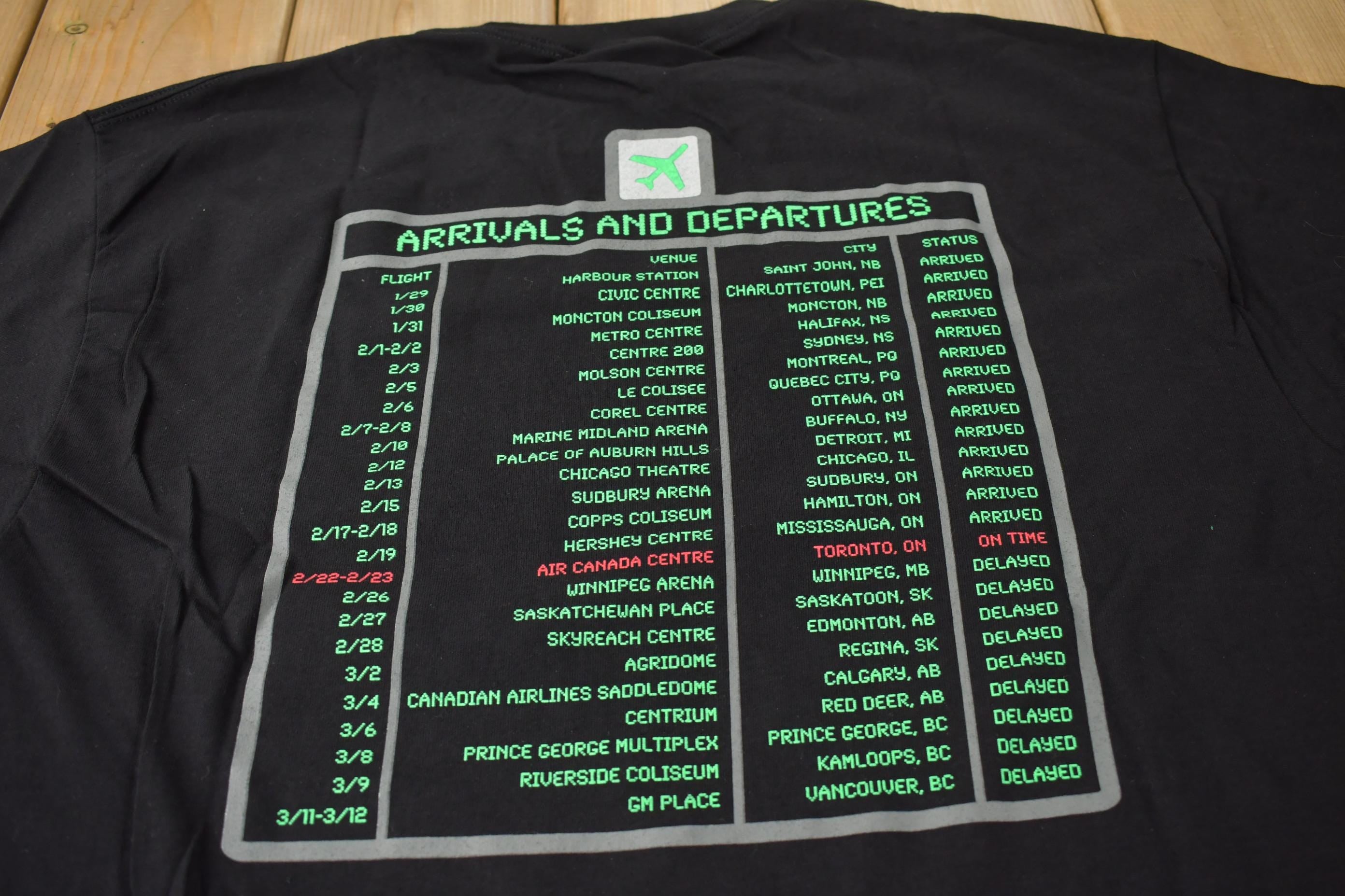 Vintage 1999 Deadstock The Tragically Hip Terror Tales From The Hip Tour Graphic Band Tee Size Large
