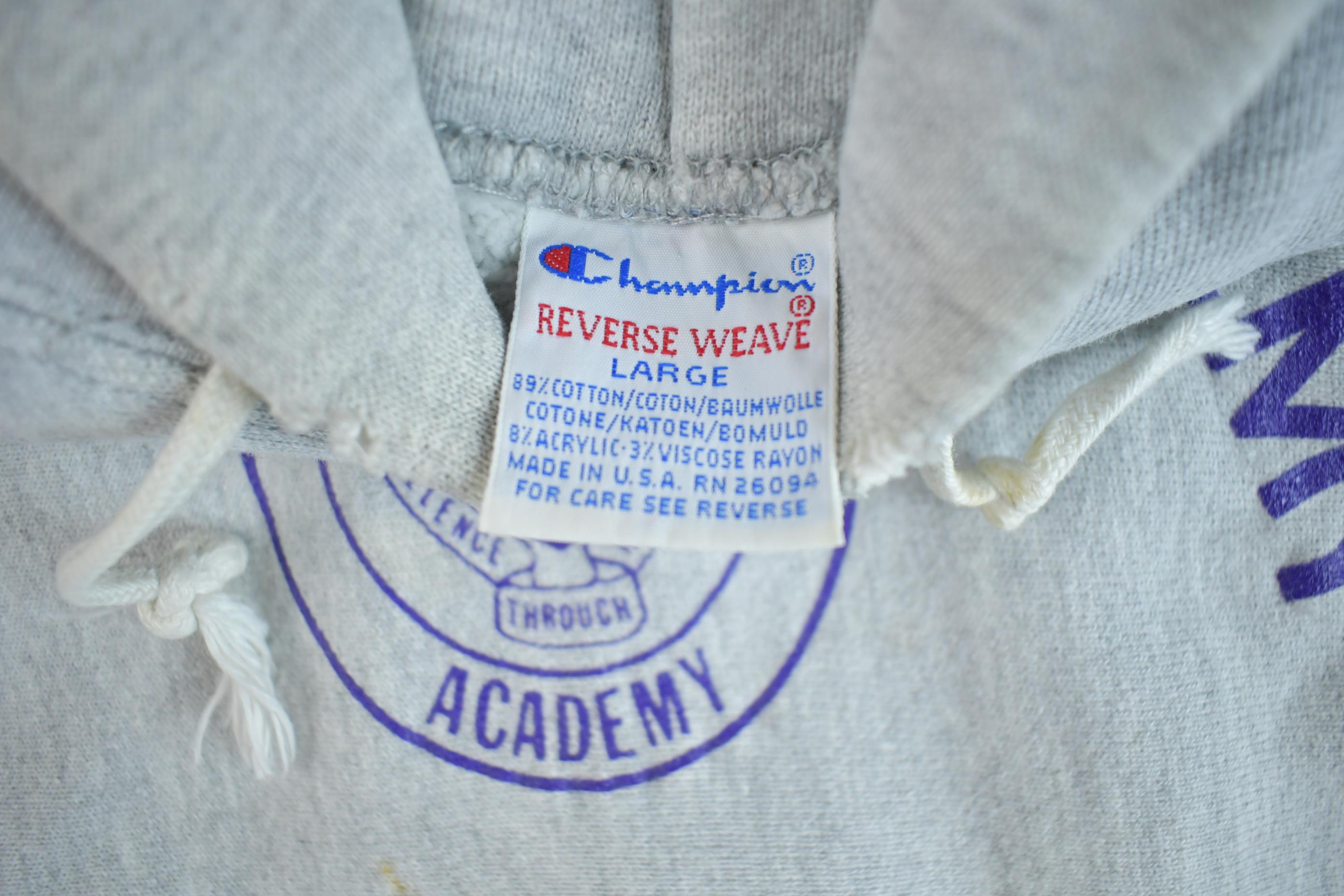 Vintage 1990s NYS Police Academy Champion Reverse Weave Heavy Weight Hooded Sweatshirt Made In USA