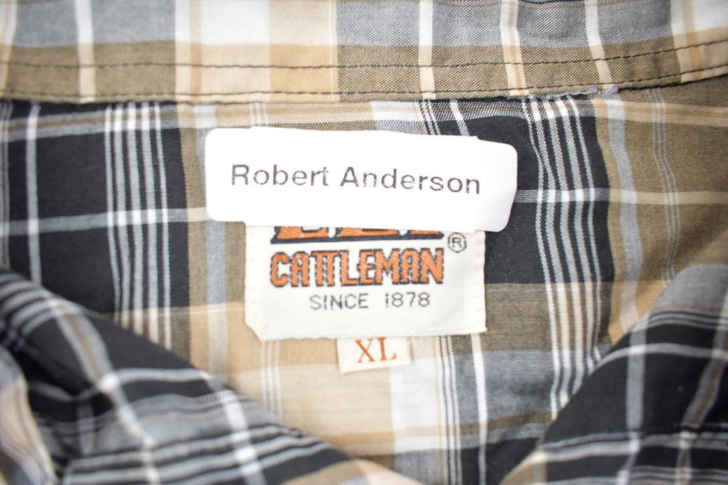 Vintage 1970s Elk Cattleman Western Plaid Button Up