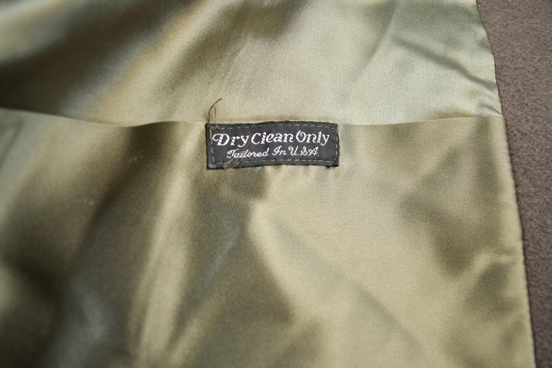 Vintage 1970s 100% Wool Button Up Over Coat Made In USA