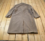 Vintage 1970s 100% Wool Button Up Over Coat Made In USA