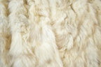 Vintage 1970s Beth Glaser Embroidered Full Length White Fox Fur Coat Made In USA