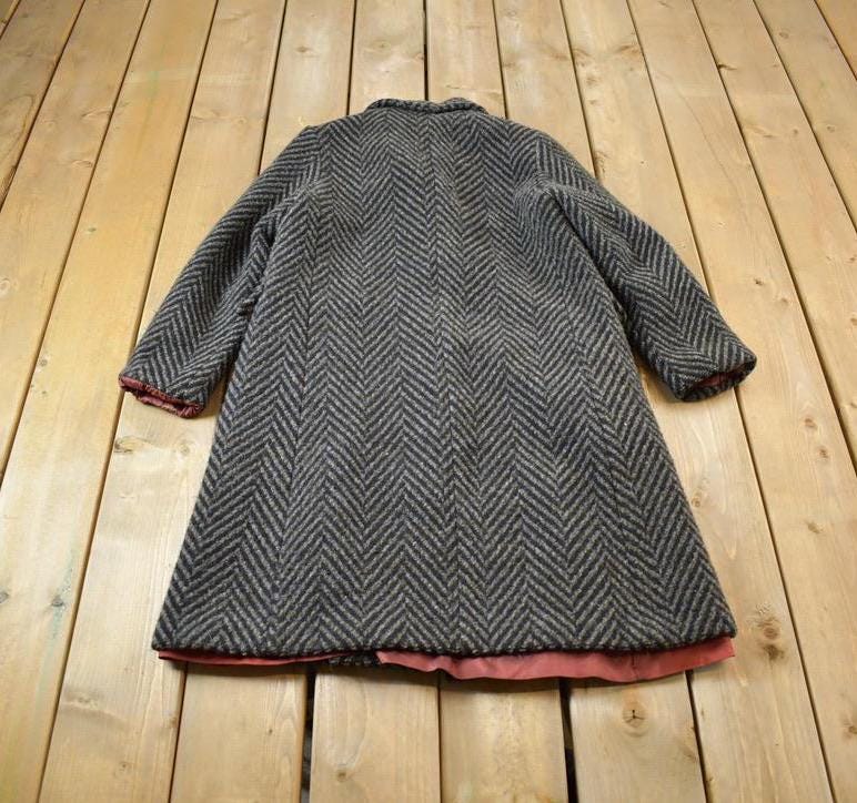 Vintage 1970s Arlette 100% Wool Button Up Over Coat Made In USA