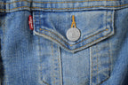 Vintage 1990s Levis Denim Jacket Faux Fur Collar Made In USA