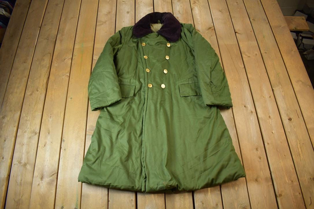 Vintage 1960s Extreme Cold Weather Double Breasted Military Overcoat