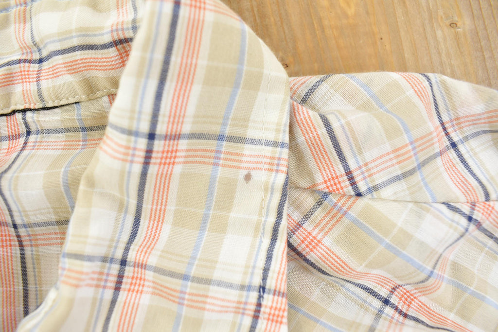 Vintage 1980s Wrangler Cowboy Plaid Button Up Shirt