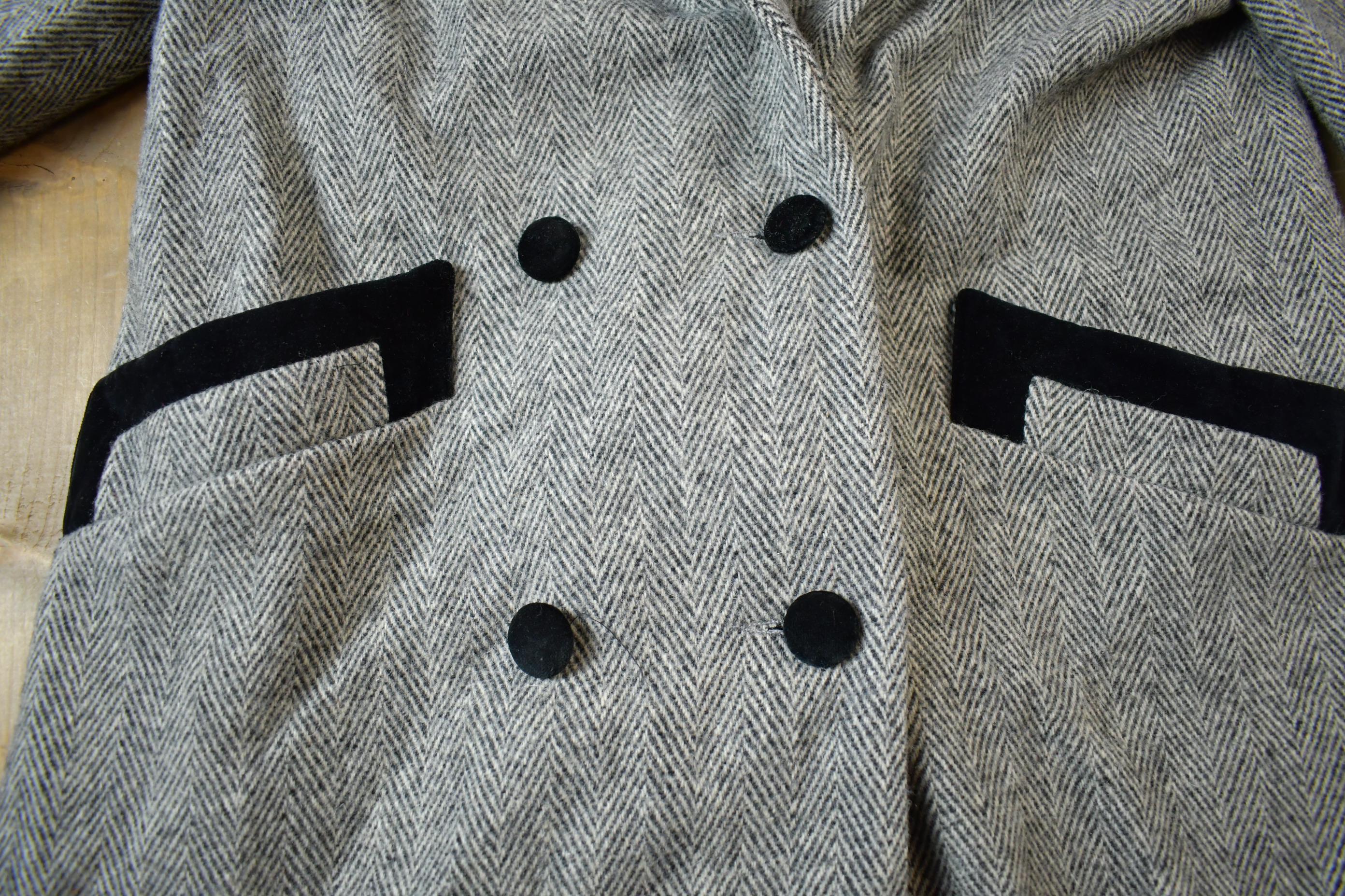 Vintage 1970s 100% Noble Fashions Wool Trench Coat Made In USA