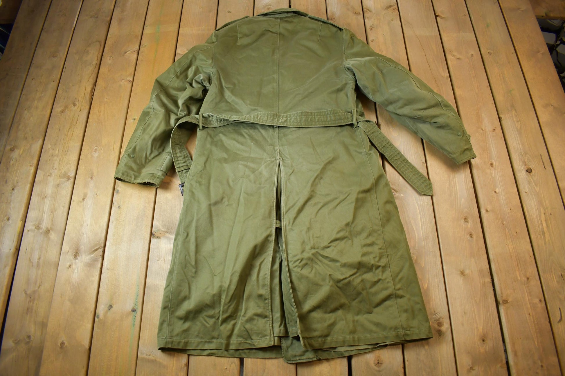 Vintage 1950S US Military OG 107 Trench Coat with Liner