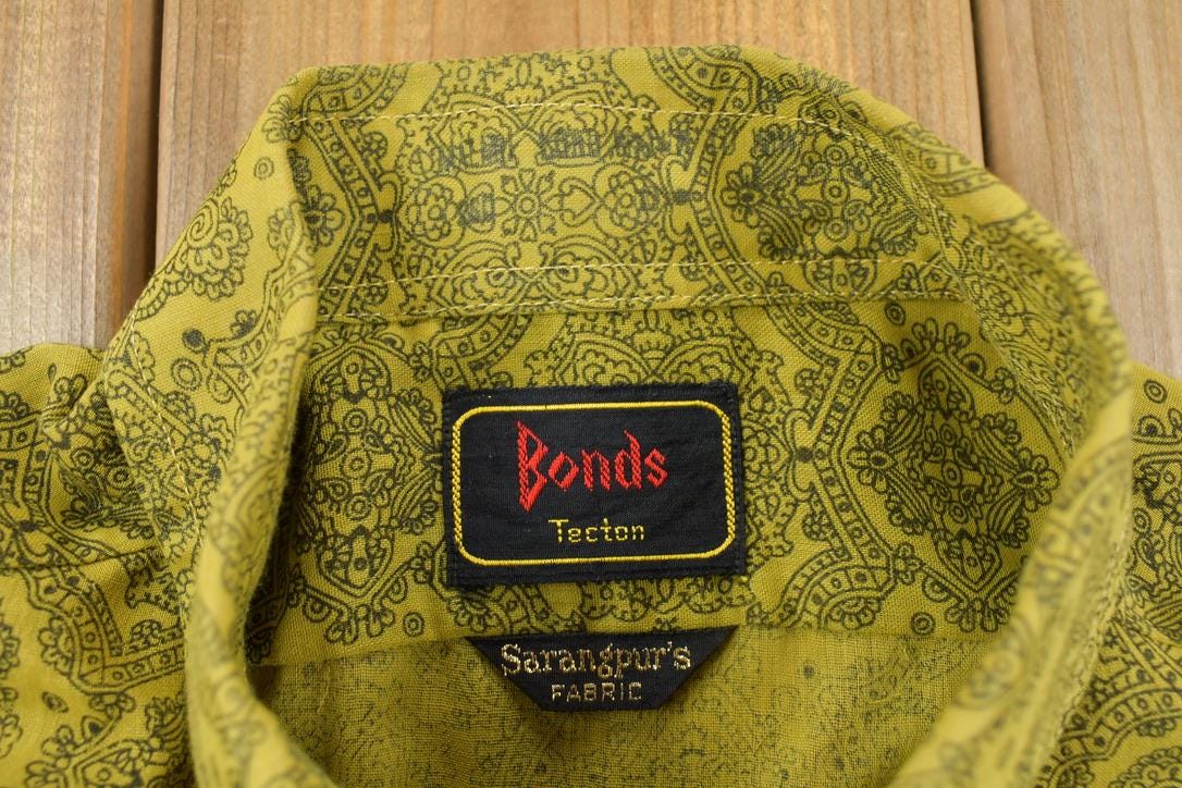 Vintage 1970s Bonds Geometric Design Pin Collar Button Up Shirt
