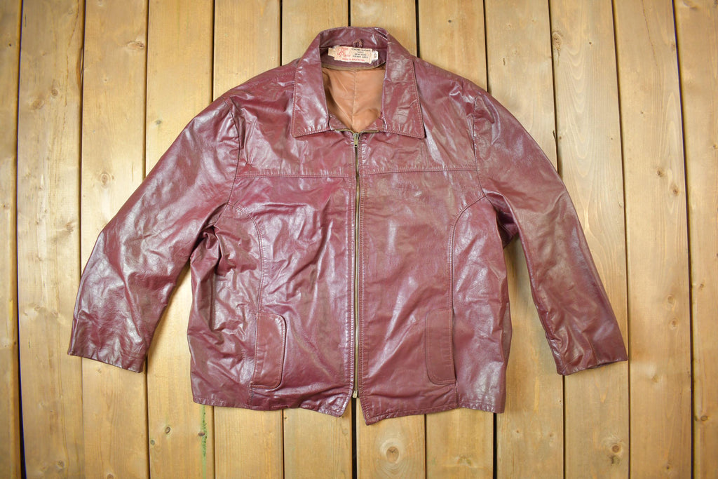 Vintage 1960s Jean Pierre Faded Leather Jacket Made In Argentina