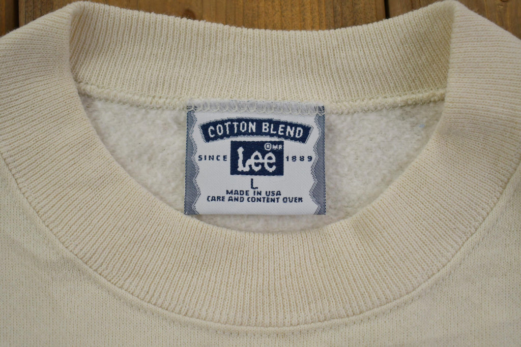 Vintage 1990s "Peace" Embroidered Holiday Style Crewneck Sweater Made In USA