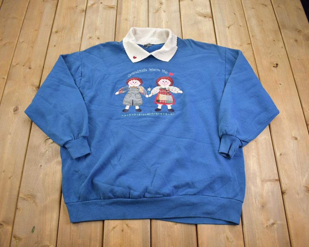 Vintage 1990s "Grandkids Warm the Heart" Grandma Style Collar Sweater