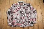 Vintage 1990s Knitted Print Light Jacket - XL