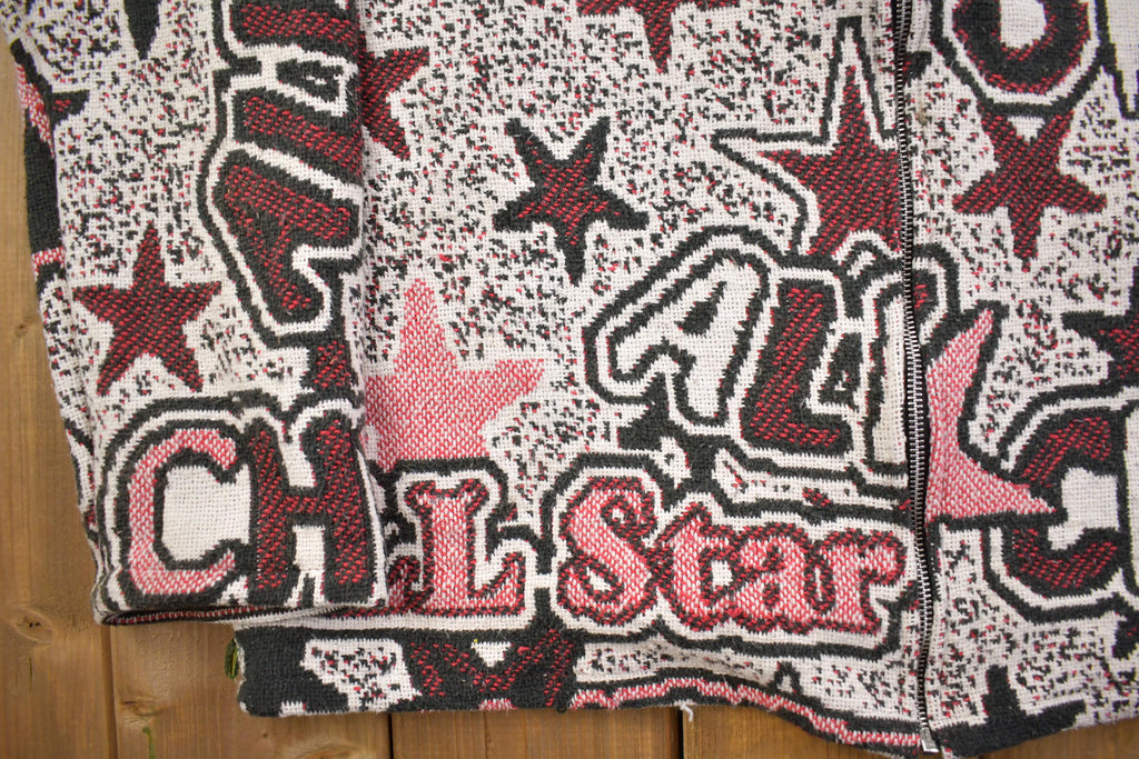 Vintage 1990s Knitted Print Light Jacket - XL