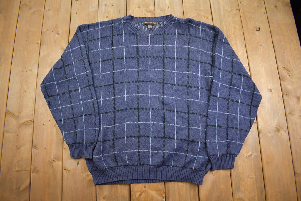 Vintage 1990s Liberty Sweaters Knit Crewneck Sweater Made in USA - XL