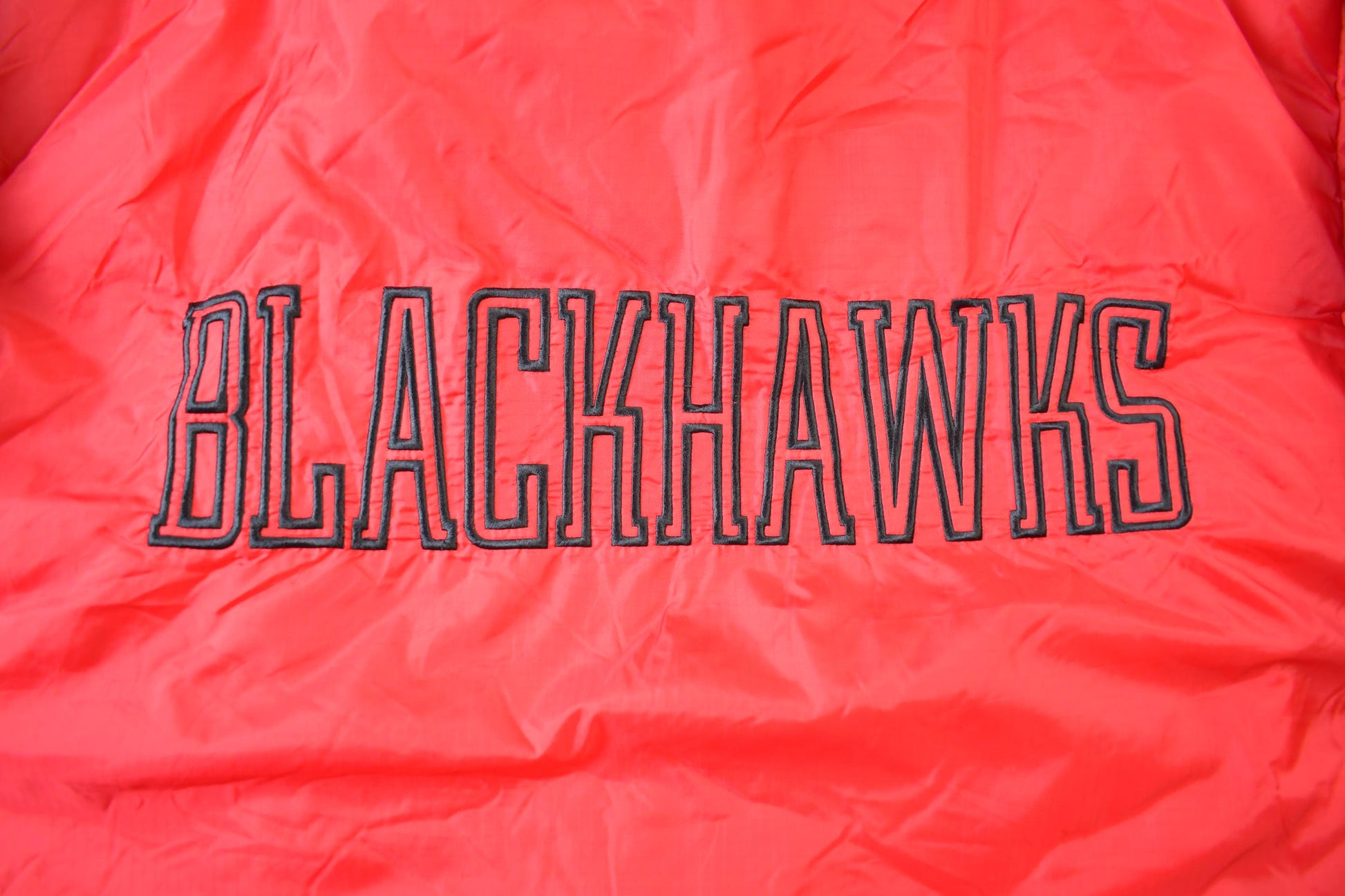 Vintage 1990s Chicago Blackhawks Reversible NHL Hockey Puffer Hooded Jacket