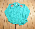 Vintage 1980s Wrangler Authentic Western Apparel Embroidered Button Up Shirt