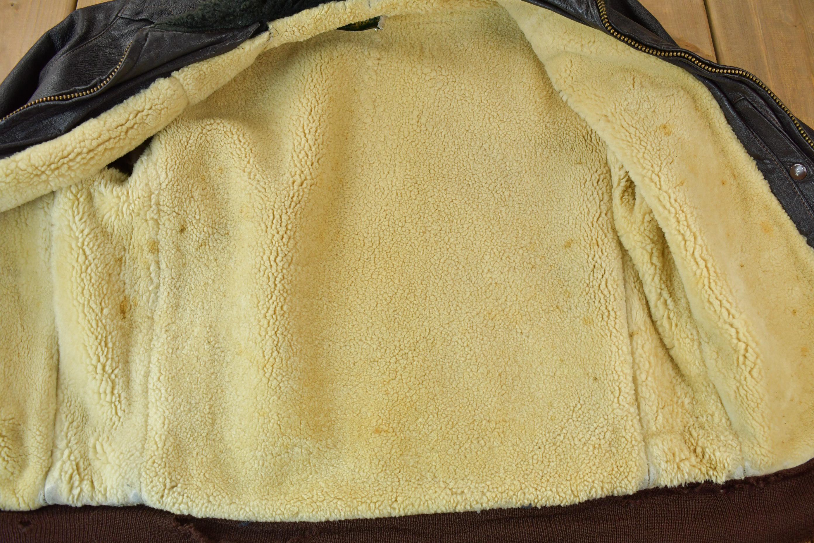 Vintage 1950s LL Bean Shearling Leather Flight Jacket
